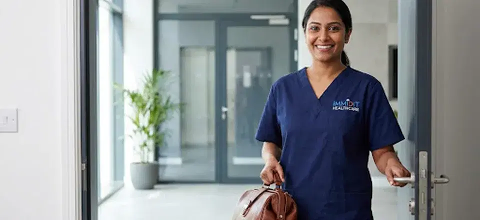 Nurse arriving for post-operative care at home in Gurgaon